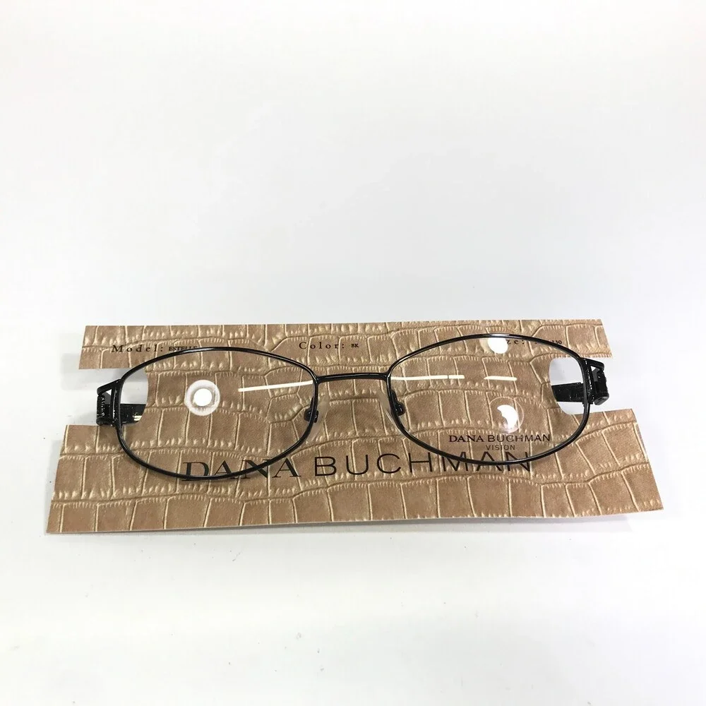 Dana Buchman Eyeglasses Frames ESTELLE BK Black Wire Rim Crystals 50-18-130